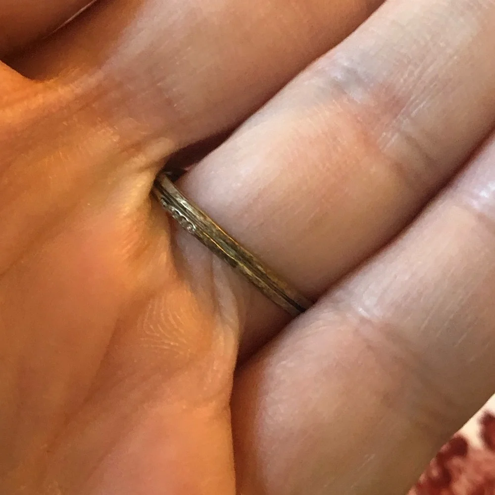 Vtg stamped sterling silver amber ring Baltic? leaf detail GLOWS sz 8